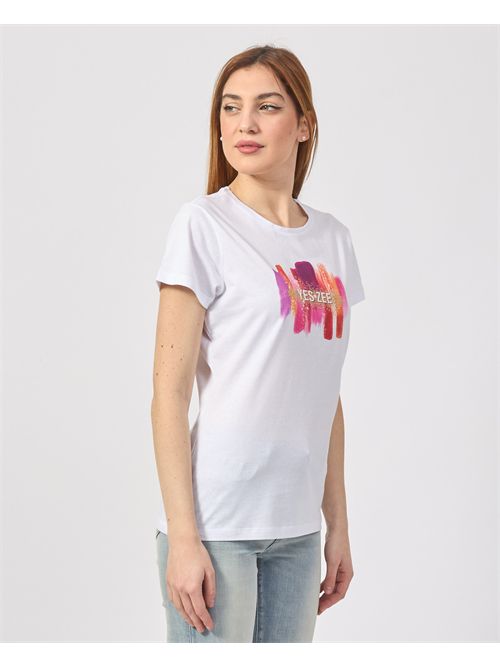 T-shirt en coton pour femme avec imprimé Yes Zee YES ZEE | T222-T9010101